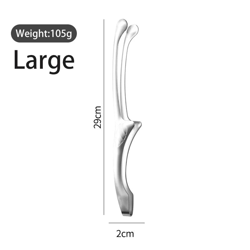 Stainless Steel BBQ Food Tongs, 4 Sizes, Silver or Gold - Silver Large