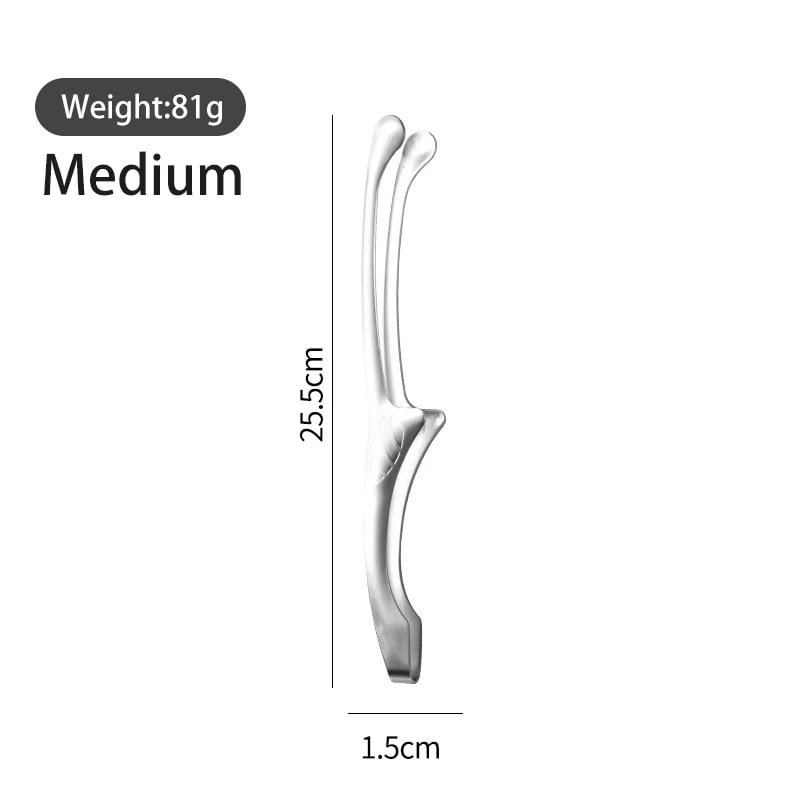 Stainless Steel BBQ Food Tongs, 4 Sizes, Silver or Gold - Silver Medium