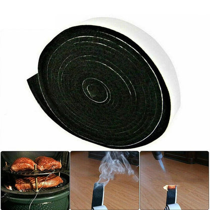 Fire Resistant Fibre BBQ Door and Lid Sealing Tape, 1.3cm x 3mm x 2.3m