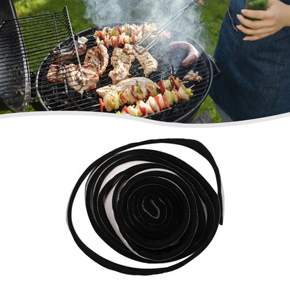 Fire Resistant Fibre BBQ Door and Lid Sealing Tape, 1.3cm x 3mm x 2.3m