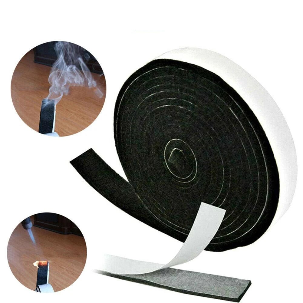 Fire Resistant Fibre BBQ Door and Lid Sealing Tape, 1.3cm x 3mm x 2.3m