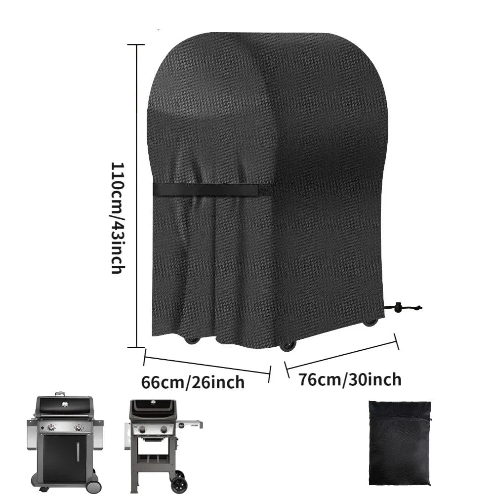Waterproof BBQ Cover for Gas Grill, Windproof UV-Resistant Fabric, 5 Sizes - 76x66x110CM