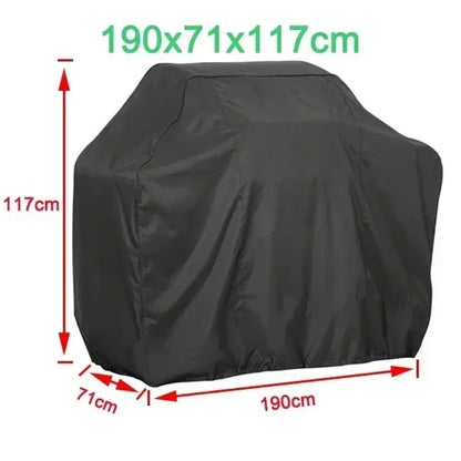 Outdoor BBQ Grill Cover, Waterproof Fabric, Round or Rectangular, Multiple Sizes - 190x71x117cm