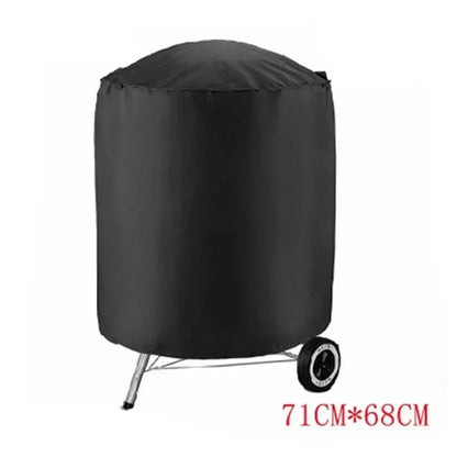 Outdoor BBQ Grill Cover, Waterproof Fabric, Round or Rectangular, Multiple Sizes - 71x68cm