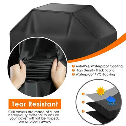 Waterproof Outdoor BBQ Grill Cover, UV-Resistant Fabric, 5 Size Options