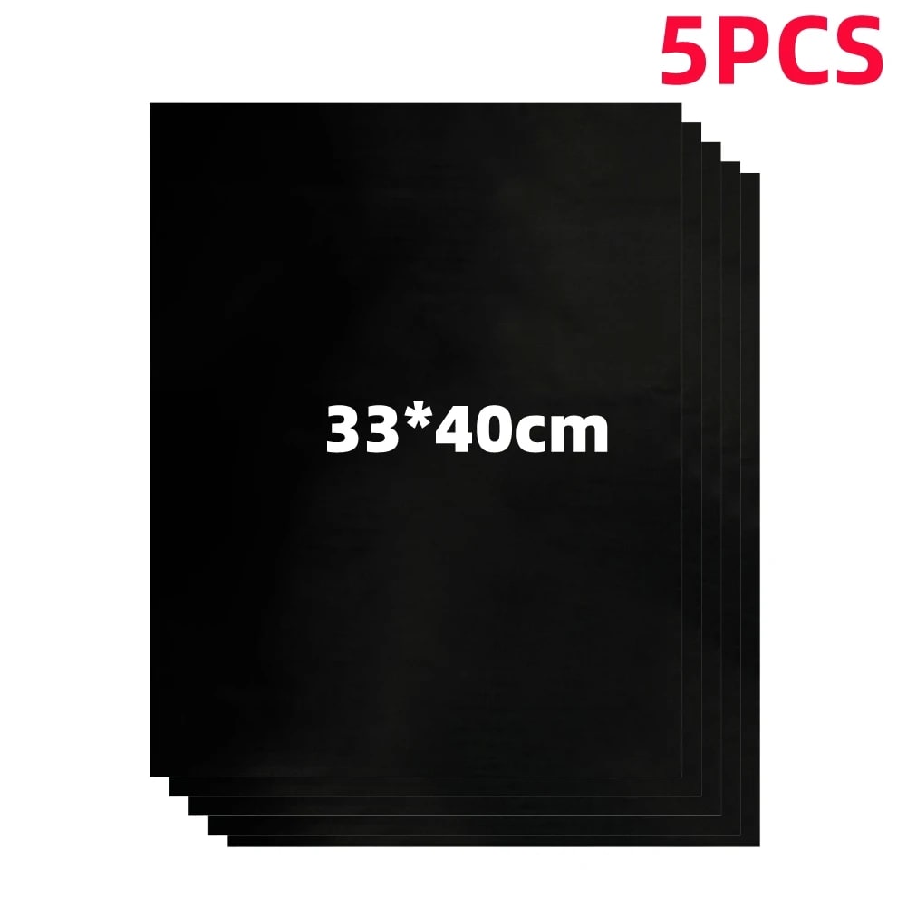 Non-stick BBQ Grill Mat, Teflon, Reusable, 33 x 40cm or 50 x 40cm - 33x40cm 5pcs