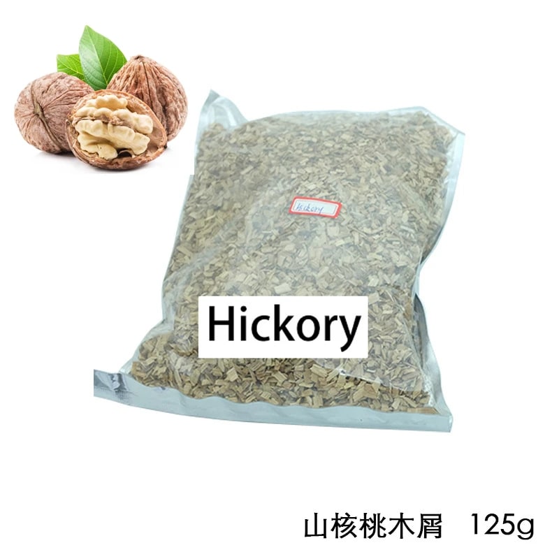 BBQ Smoking Wood Chips 125g Apple, Hickory, Oak or Cherry - Hickory