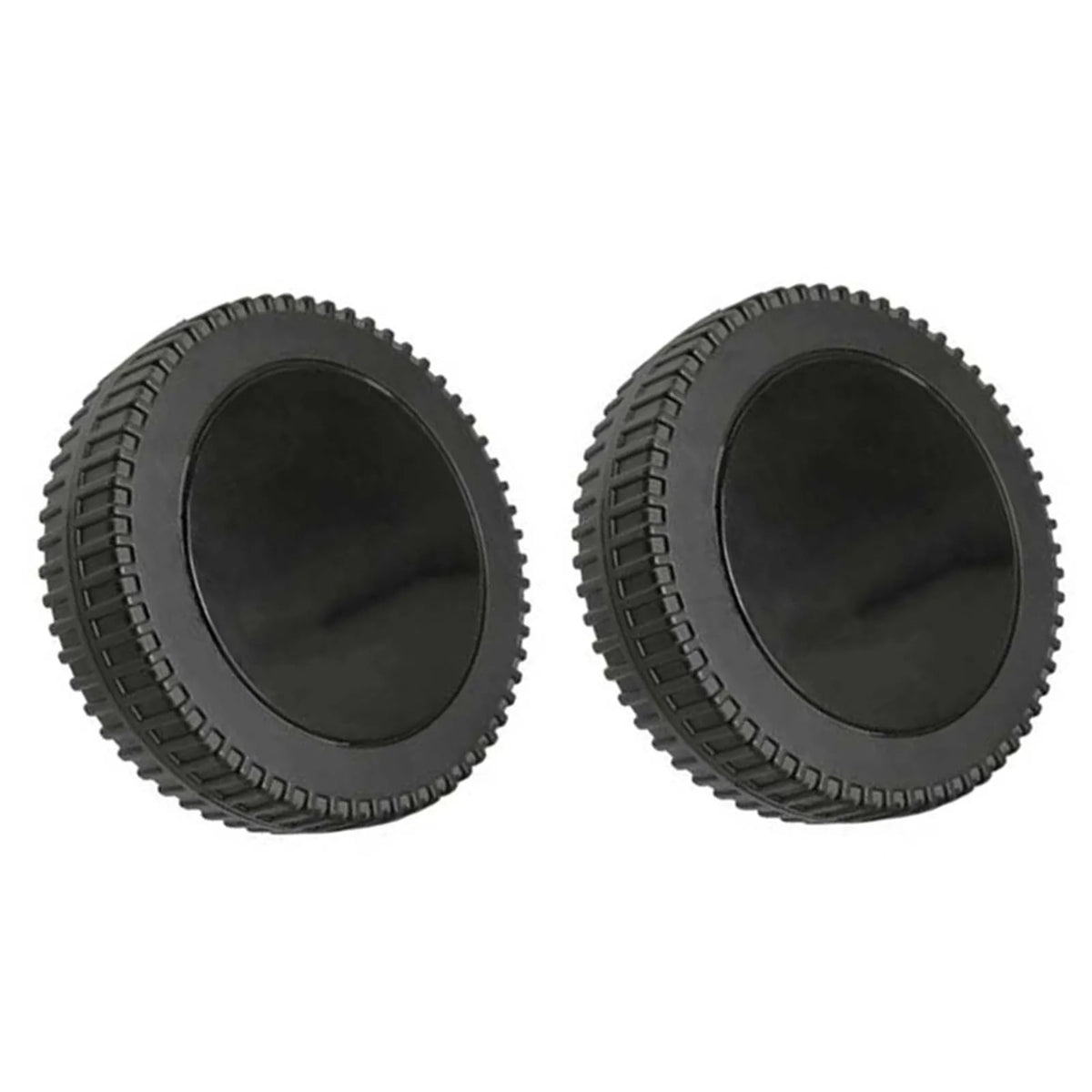 BBQ Grill Wheels 152mm Plastic Heat-Resistant 2-Piece Set - black black wheel co