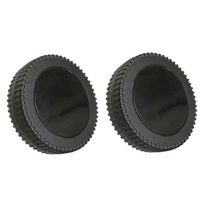 BBQ Grill Wheels 152mm Plastic Heat-Resistant 2-Piece Set - black black wheel co