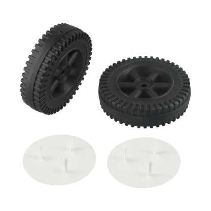 BBQ Grill Wheels 152mm Plastic Heat-Resistant 2-Piece Set - black white wheel co