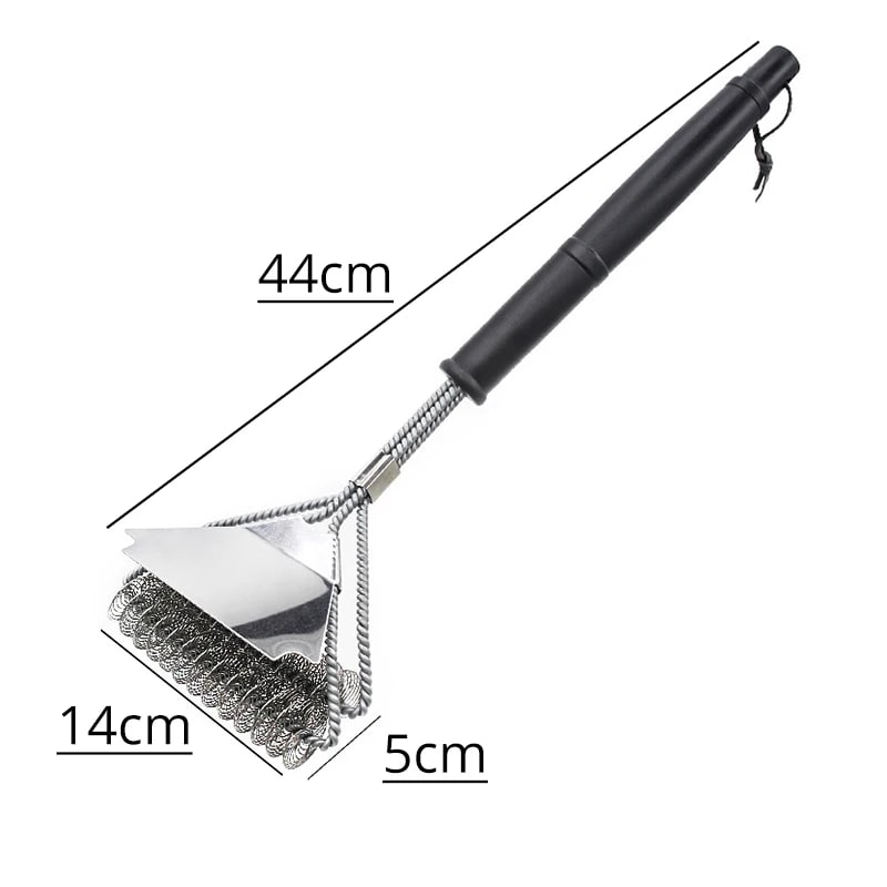 Leeseph Stainless Steel BBQ Grill Brush and Scraper with Hanging Loop - D