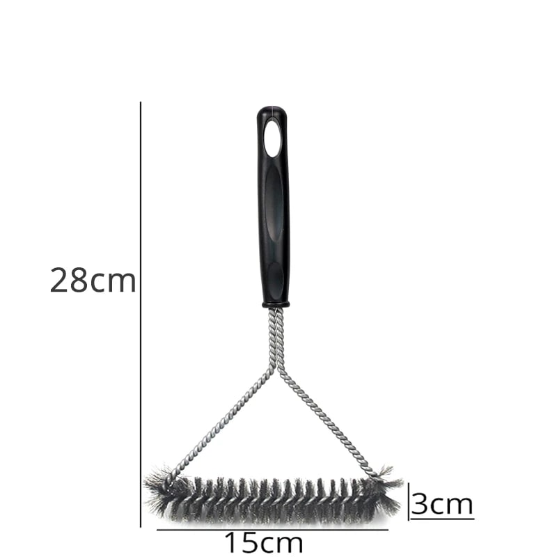 Leeseph Stainless Steel BBQ Grill Brush and Scraper with Hanging Loop - H