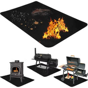 Fibreglass BBQ Protective Mat with Double-Sided Silicone, Black, 3 Sizes