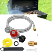 Propane Regulator Combination with Gauge and 5-Foot Hose for BBQ Grills
