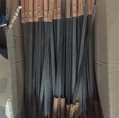 Stainless Steel BBQ Skewers with Wooden Handles, 39-59cm
