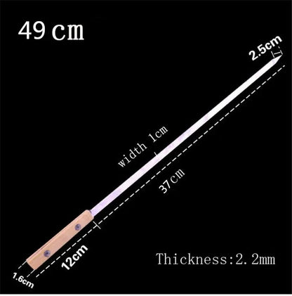 Stainless Steel BBQ Skewers with Wooden Handles, 39-59cm - 49cm