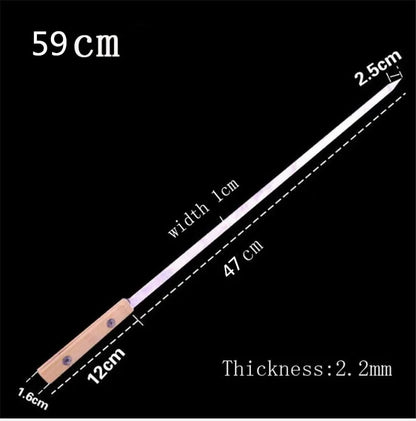 Stainless Steel BBQ Skewers with Wooden Handles, 39-59cm - 59cm