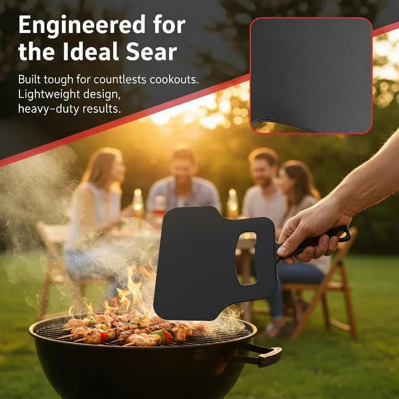 Barbecue Hand-Crank Fan for Charcoal Grills, Camping and Bonfires