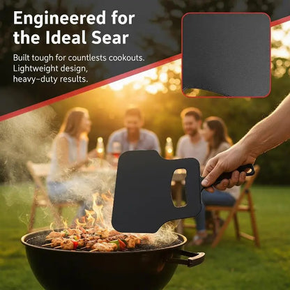 Barbecue Hand-Crank Fan for Charcoal Grills, Camping and Bonfires