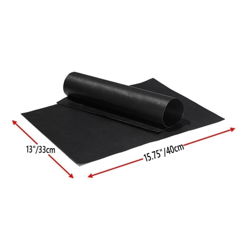 PTFE BBQ Grill Mat 40 x 33cm Reusable Non-Stick Barbecue Cooking Mat, Black