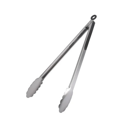 Stainless Steel BBQ Tongs, 20.8-49cm, Scalloped Ends, Multiple Sizes - 14inch 39.4cm