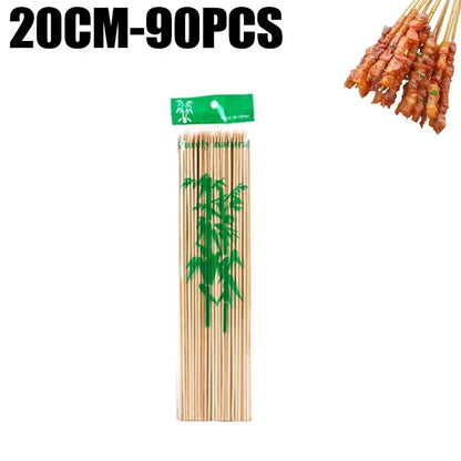 Natural Bamboo BBQ Skewers, 15-30cm, 90-270 Pieces - 20CM-90pcs