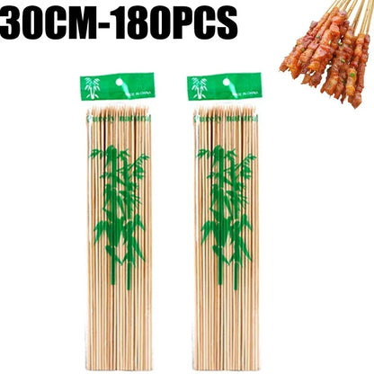 Natural Bamboo BBQ Skewers, 15-30cm, 90-270 Pieces - 30CM-180pcs