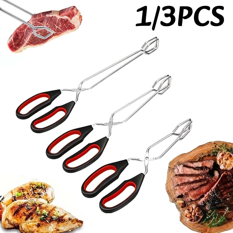 YOCITY BBQ Scissor Tongs, Long-Handle Metal Food Tongs, S/M/L Options