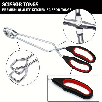 YOCITY BBQ Scissor Tongs, Long-Handle Metal Food Tongs, S/M/L Options