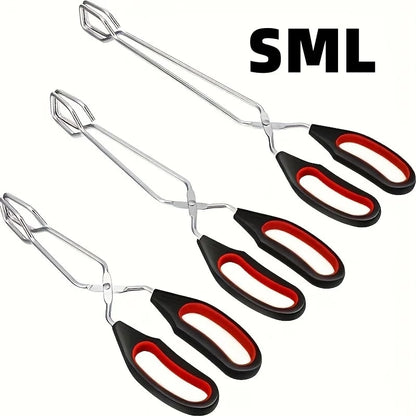 YOCITY BBQ Scissor Tongs, Long-Handle Metal Food Tongs, S/M/L Options - SML 3PC