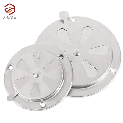 Stainless Steel Adjustable Round Air Vent Grille for BBQs, Smokers and Stoves, 95mm or 125mm