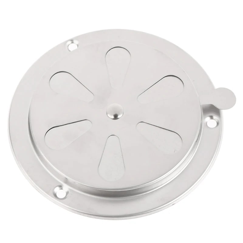 Stainless Steel Adjustable Round Air Vent Grille for BBQs, Smokers and Stoves, 95mm or 125mm