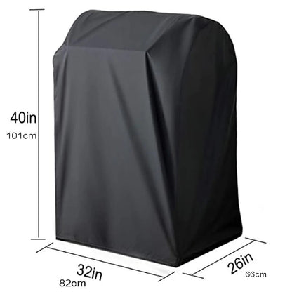 Black Waterproofed Fabric BBQ Grill Cover, 82 x 66 x 101 cm or 89 x 64 x 112 cm