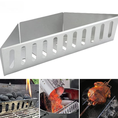 Stainless Steel Charcoal Basket for BBQ Grills and Kettles, 37cm