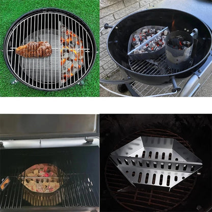 Stainless Steel Charcoal Basket for BBQ Grills and Kettles, 37cm