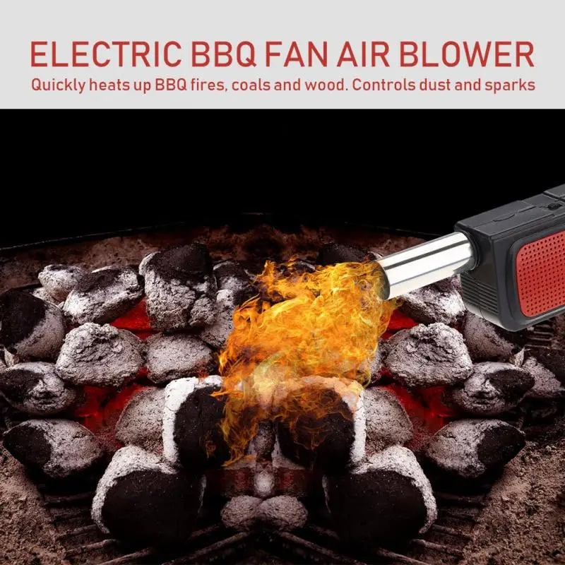 Electric BBQ Fire Blower, Handheld Charcoal Starter Fan, 26.5cm, 4 AA