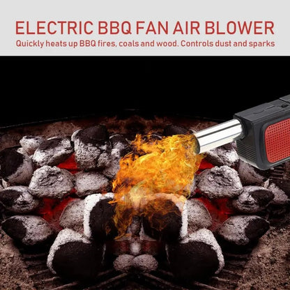 Electric BBQ Fire Blower, Handheld Charcoal Starter Fan, 26.5cm, 4 AA