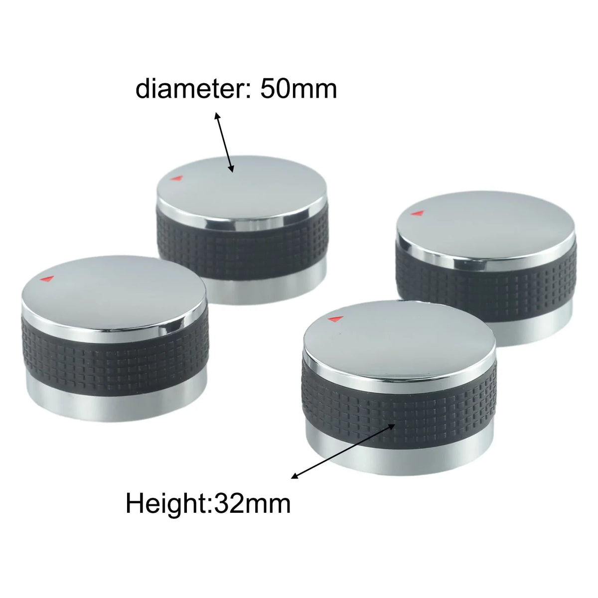 BBQ Grill Control Knobs, 4 Pack, Plastic, 50mm or 58mm