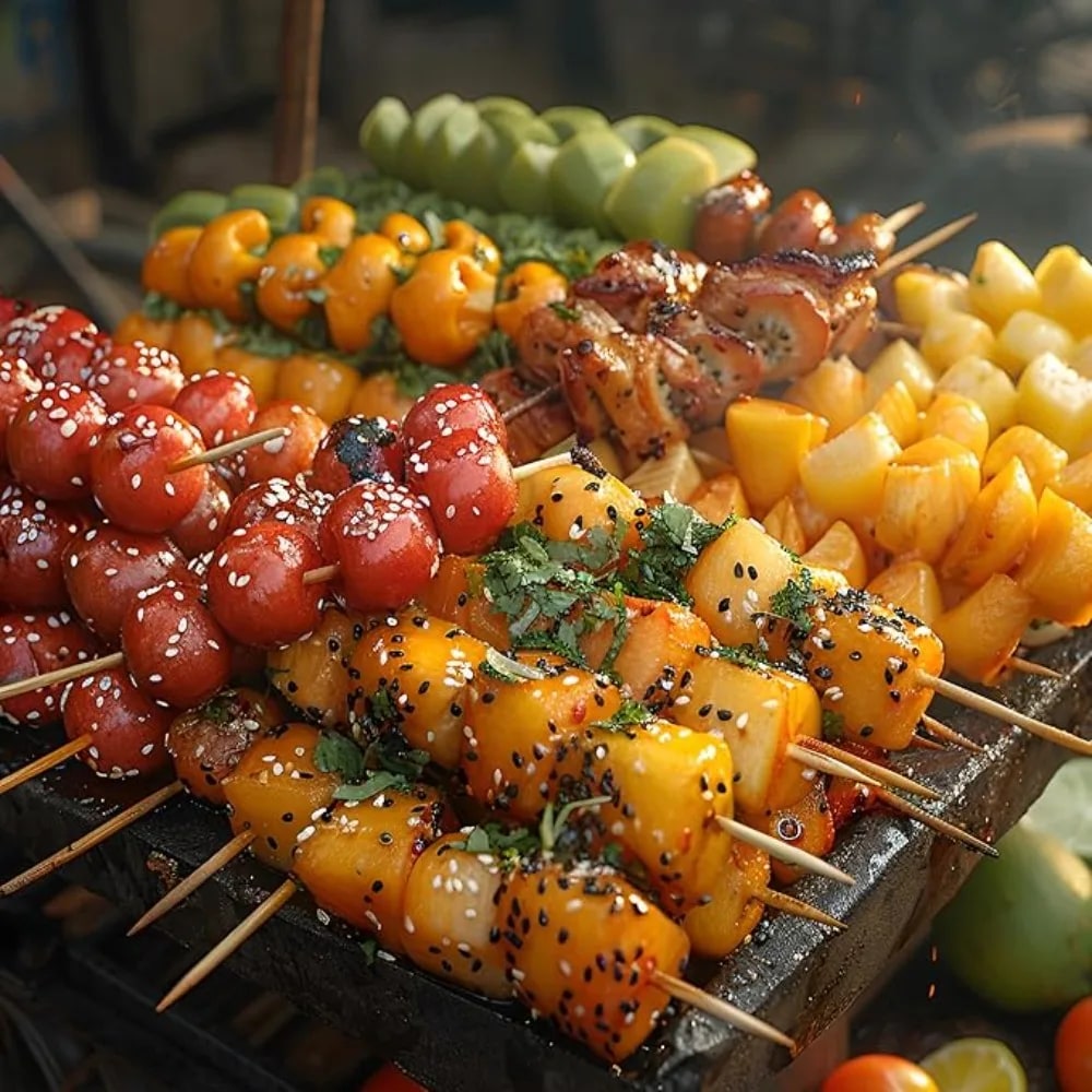 Bamboo BBQ Skewers, 15-30cm Disposable Sticks for Grilling, Fruit and Snacks