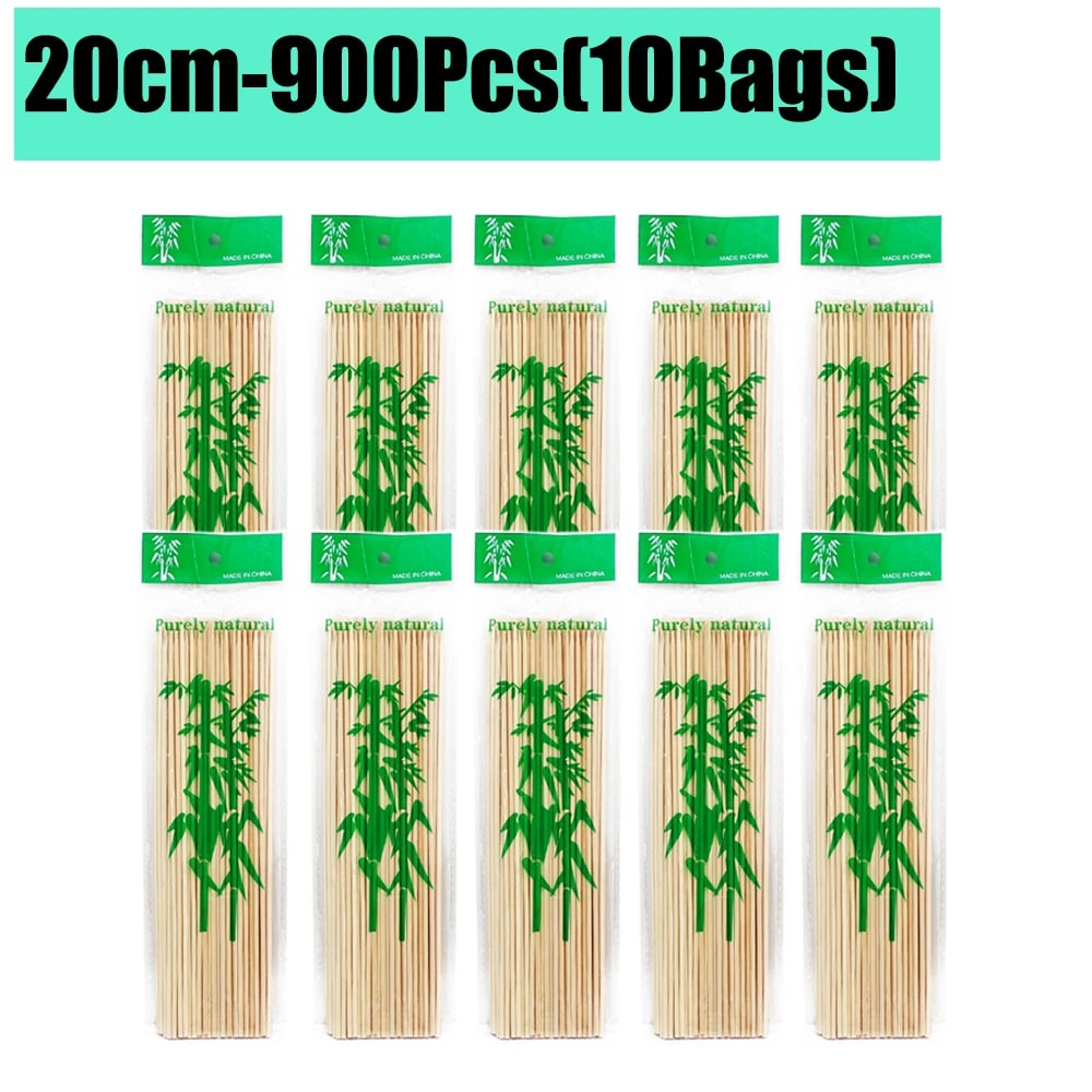 Bamboo BBQ Skewers, 15-30cm Disposable Sticks for Grilling, Fruit and Snacks - 20cm-900Pcs(10Bags)