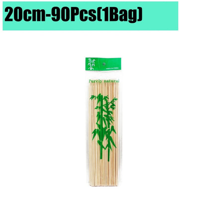 Bamboo BBQ Skewers, 15-30cm Disposable Sticks for Grilling, Fruit and Snacks - 20cm-90Pcs(1Bags)