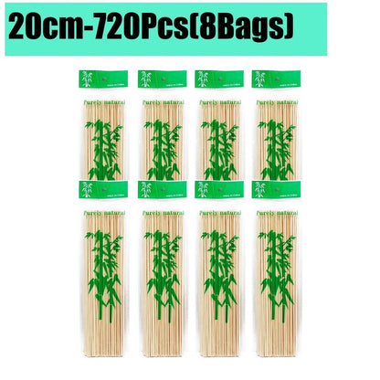 Bamboo BBQ Skewers, 15-30cm Disposable Sticks for Grilling, Fruit and Snacks - 20cm-720Pcs(8Bags)