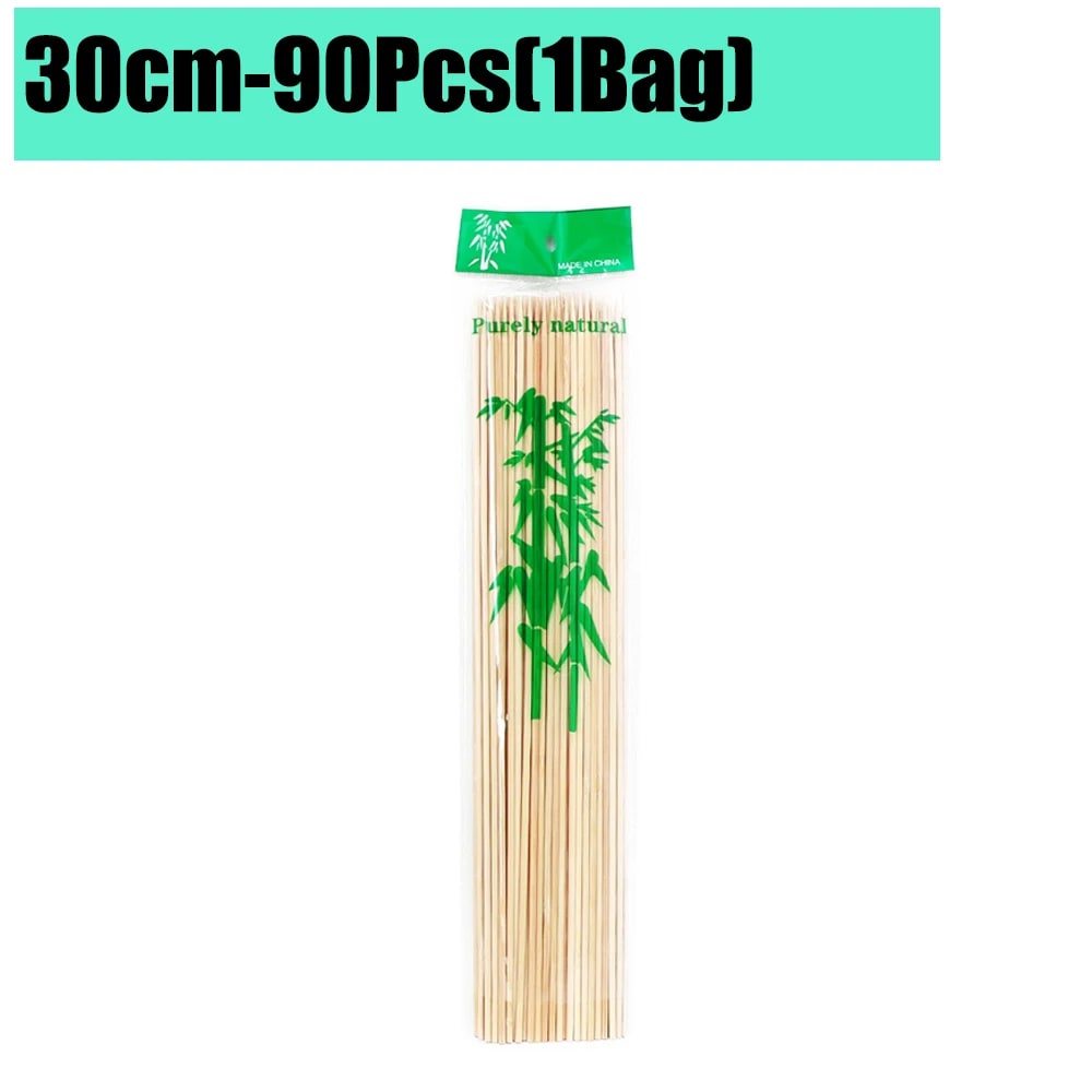 Bamboo BBQ Skewers, 15-30cm Disposable Sticks for Grilling, Fruit and Snacks - 30cm-90Pcs(1Bags)