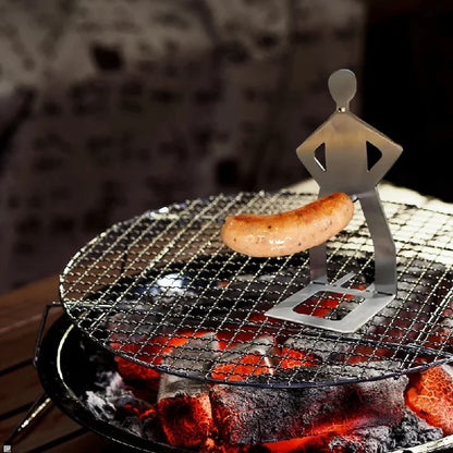 BBQ Metal Sausage Roaster Holder, Novelty Hot Dog Grill Accessory