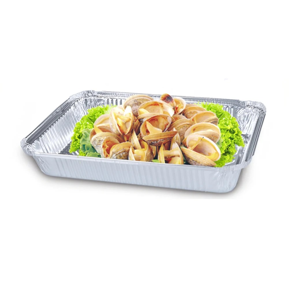 Disposable Foil BBQ Drip Pans, 50 Pack, Silver, 230ml to 700ml