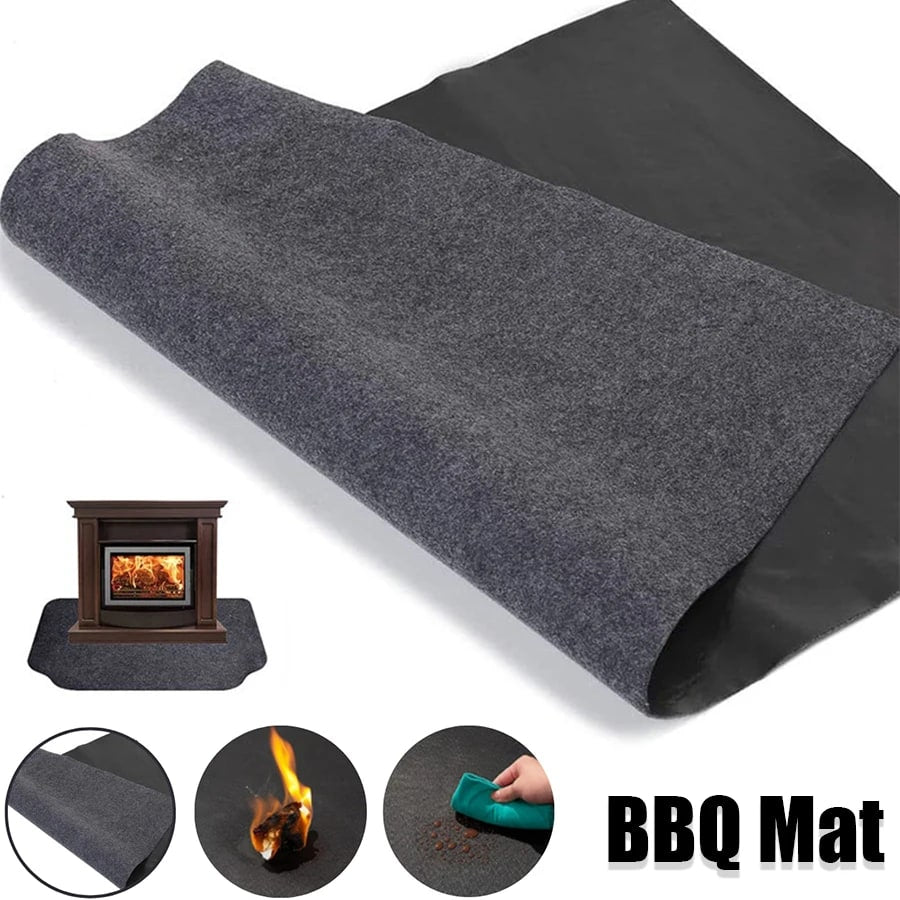 Rubber BBQ Fireproof Mat, Dark Grey, 2mm, Multiple Sizes