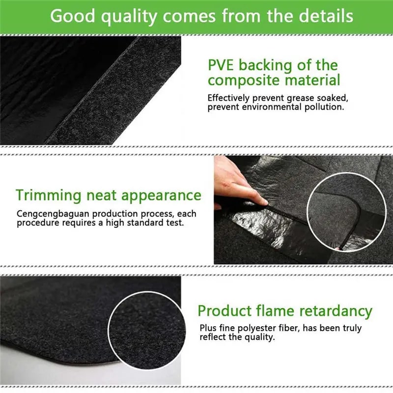 Rubber BBQ Fireproof Mat, Dark Grey, 2mm, Multiple Sizes