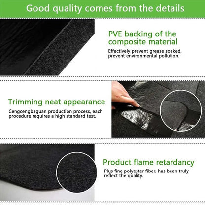 Rubber BBQ Fireproof Mat, Dark Grey, 2mm, Multiple Sizes