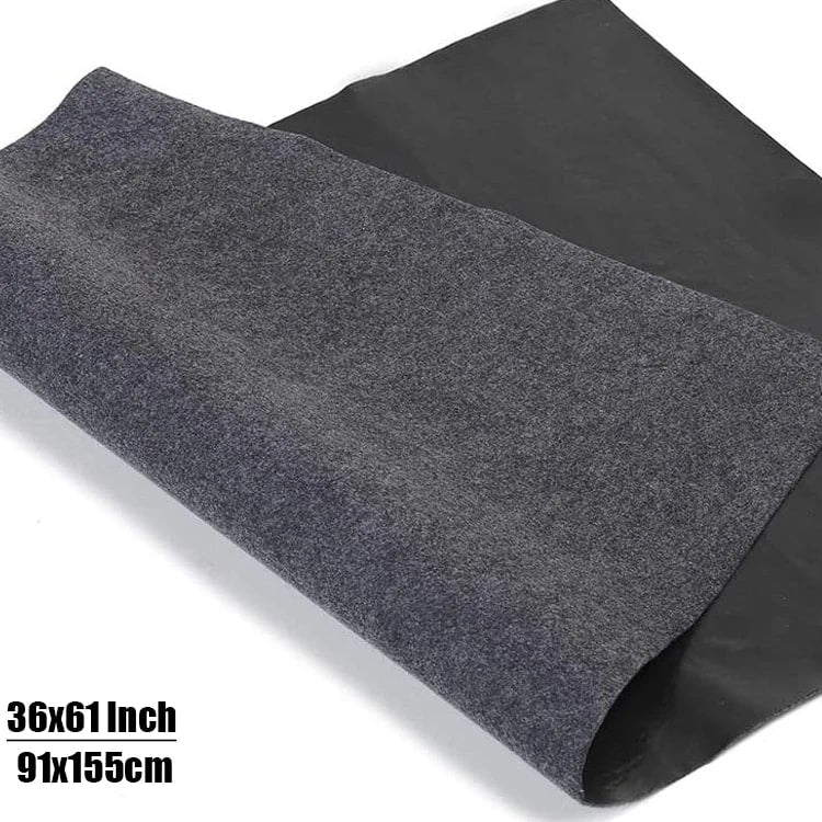 Rubber BBQ Fireproof Mat, Dark Grey, 2mm, Multiple Sizes - 36x61 Inch
