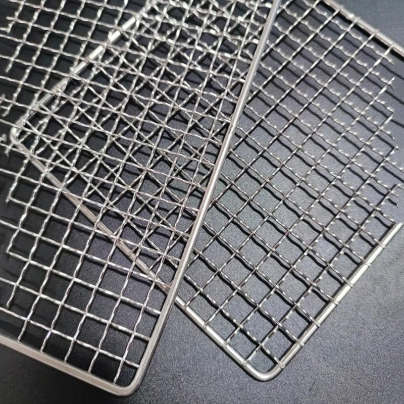 Metal BBQ Mesh Grilling Basket and Grill Mat, Non-Stick, 4 Sizes